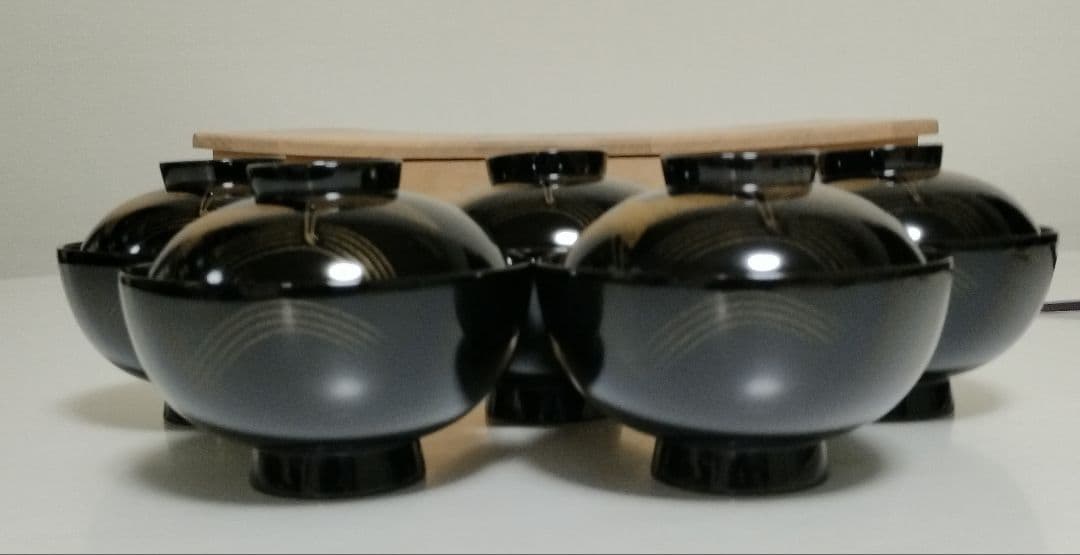 輪島塗 千羽鶴沈金 吸物椀 5客セット 作家もの 三谷吾一