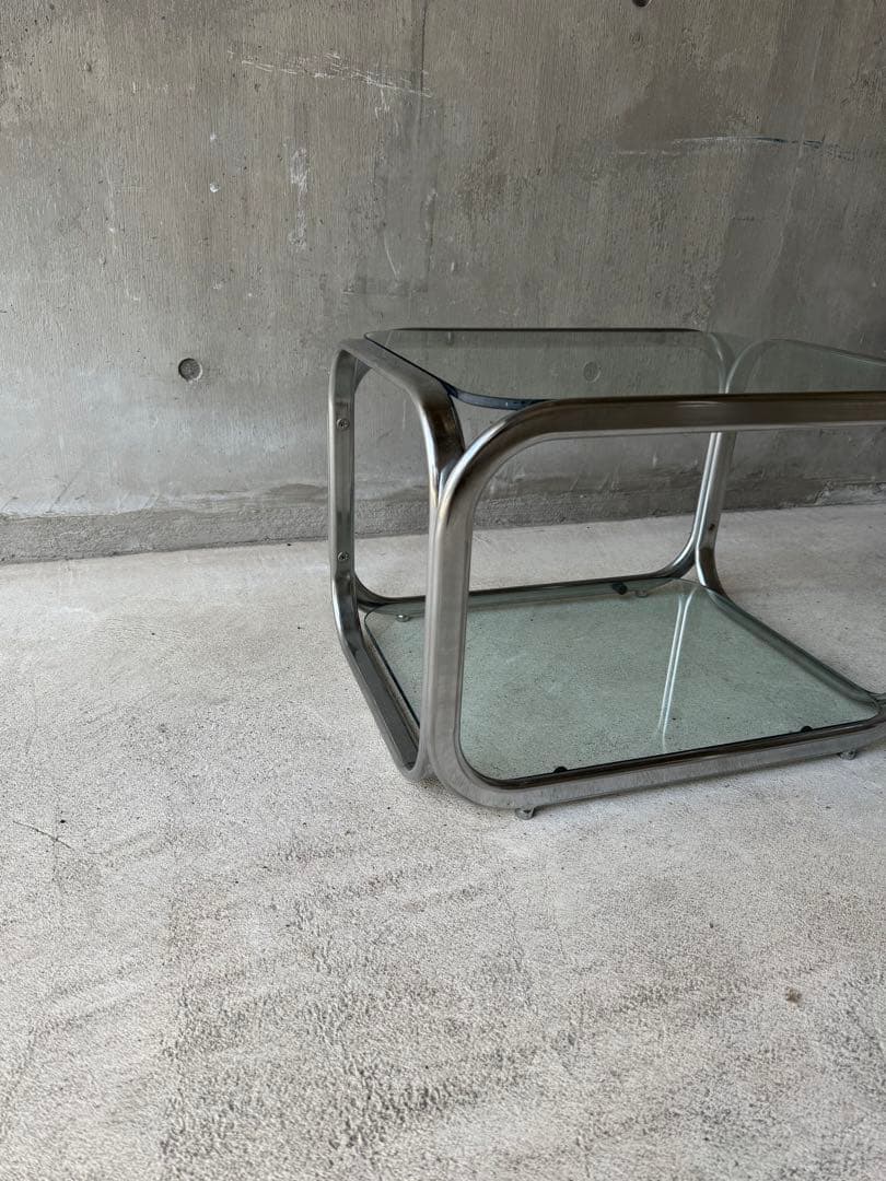 スペースエイジ ガラストップテーブル