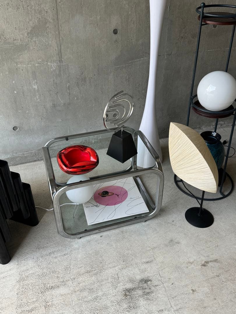 スペースエイジ ガラストップテーブル