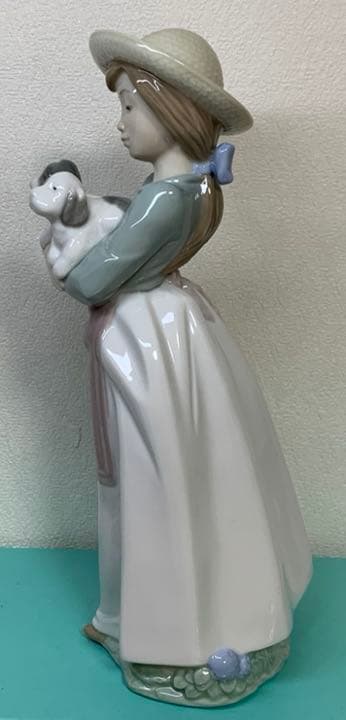 NAO】ナオ 少女 フィギュリン 置物LLADRO リヤドロ 陶器 人形 犬