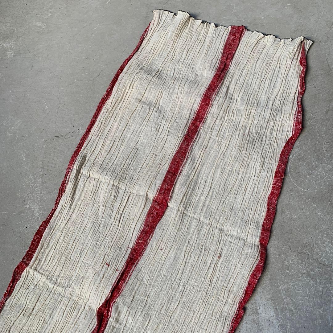 希少 トルコ antique ショール タオル 赤ライン