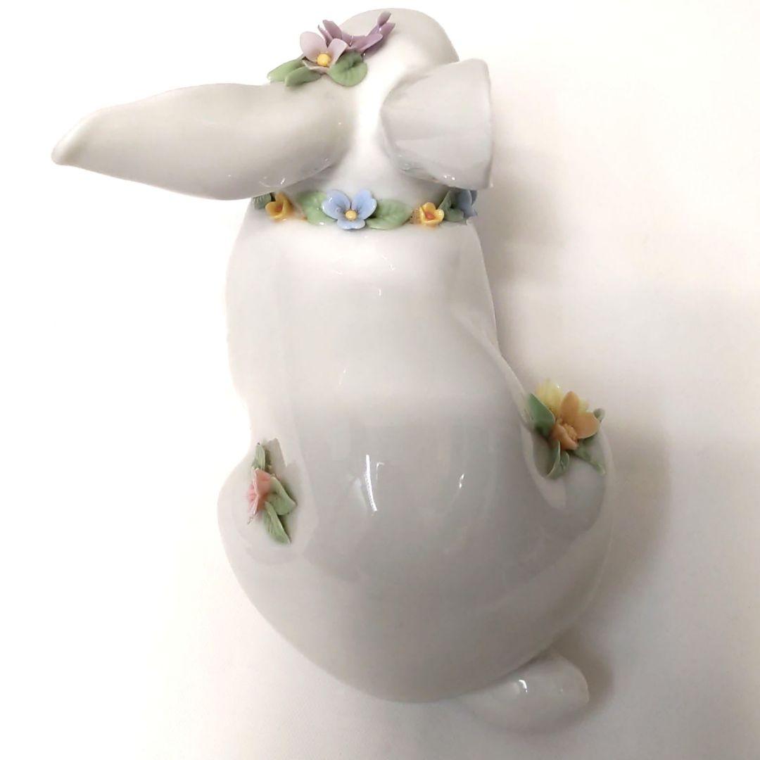 LLADRO リヤドロ 花飾りの白うさぎ フィギュリン 陶器人形 - メルカリ