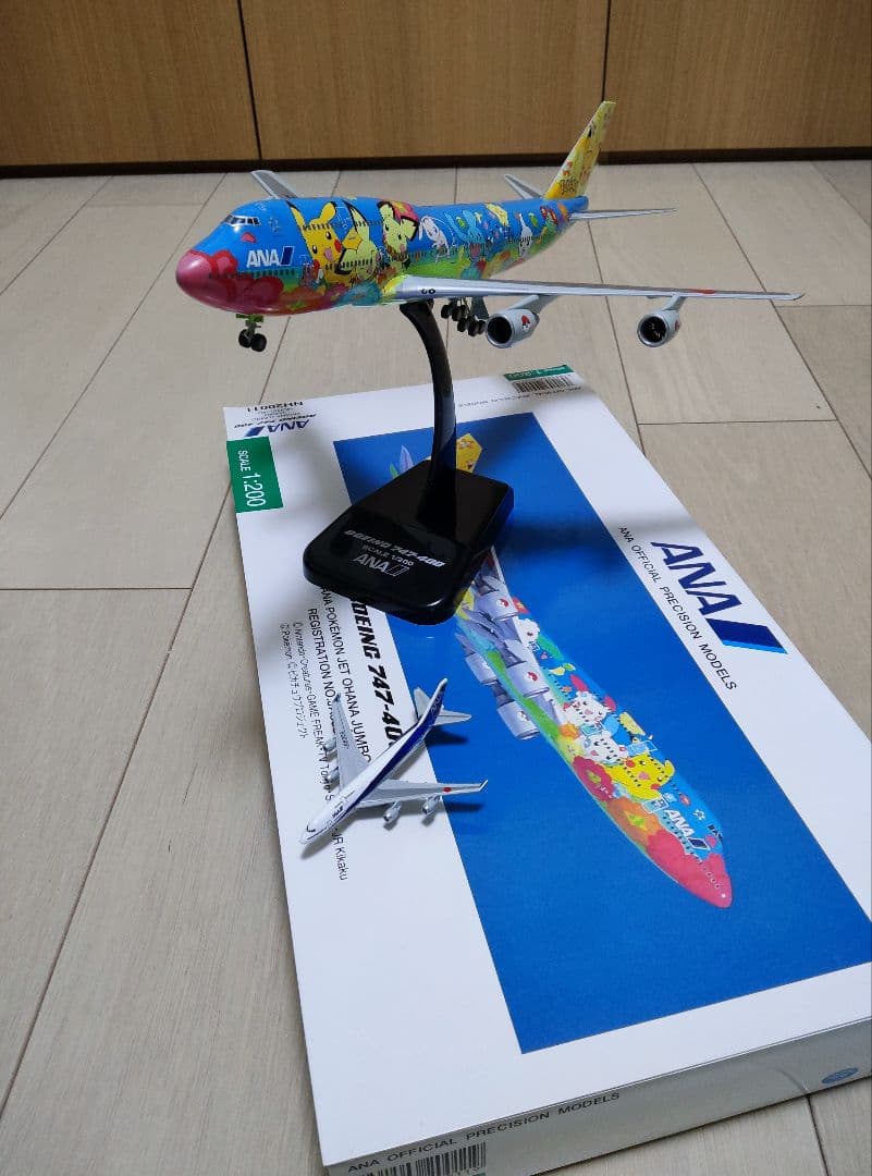 【美品】1/200NH20011ANAポケモンジェットお花ジャンボ＋ミニジャンボ