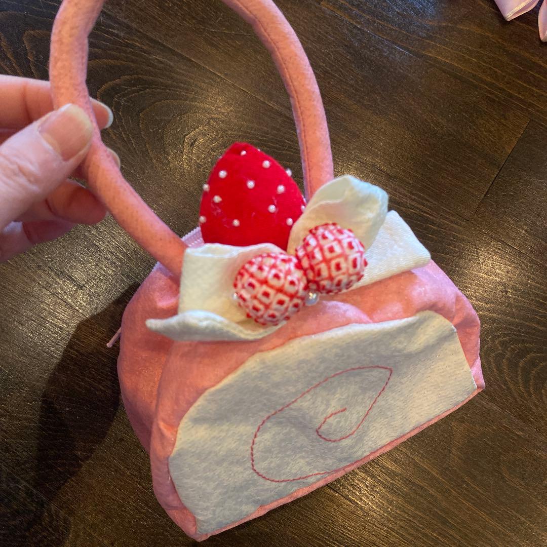 アンティーク 七五三 三歳 着物 被布 小物一式 フルセット 赤 鶴 正絹