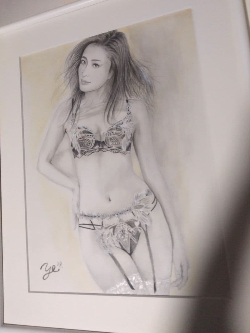 裸婦、美人画、絵画6号、しなりW山本英二、真作、肉筆、額縁、高塚