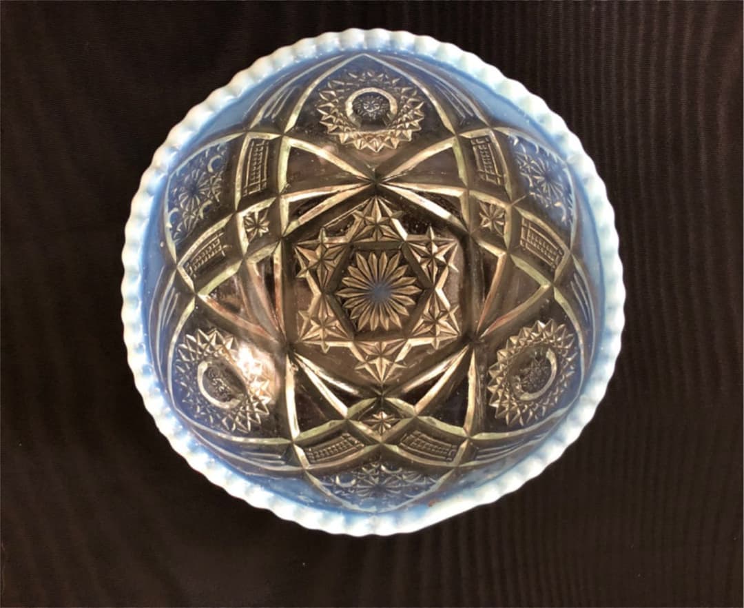 アンティーク　カットガラスの器　六芒星 アンティーク カットガラスの器 六芒星 アンティーク カットガラスの器