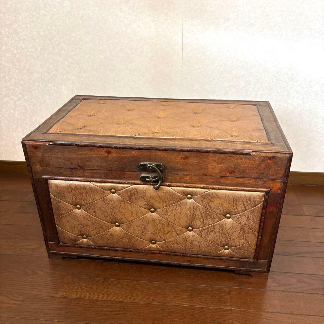 【良品】アンティーク調 収納ボックス 箱 スツール