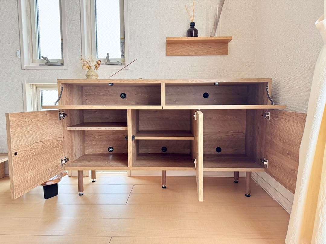 ねぎちゃん様専用】ナチュラルウッドキャビネット