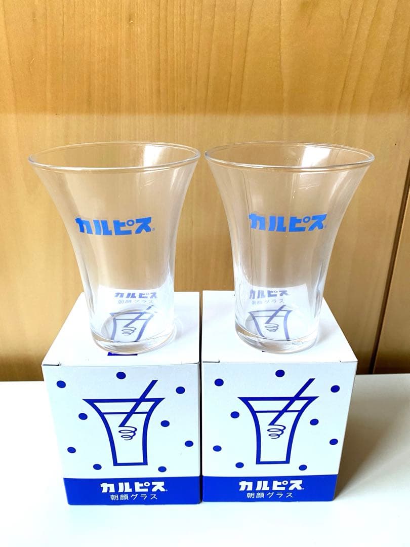 カルピス 朝顔グラス 2個 非売品 日本製 レトロ 東洋佐々木ガラス