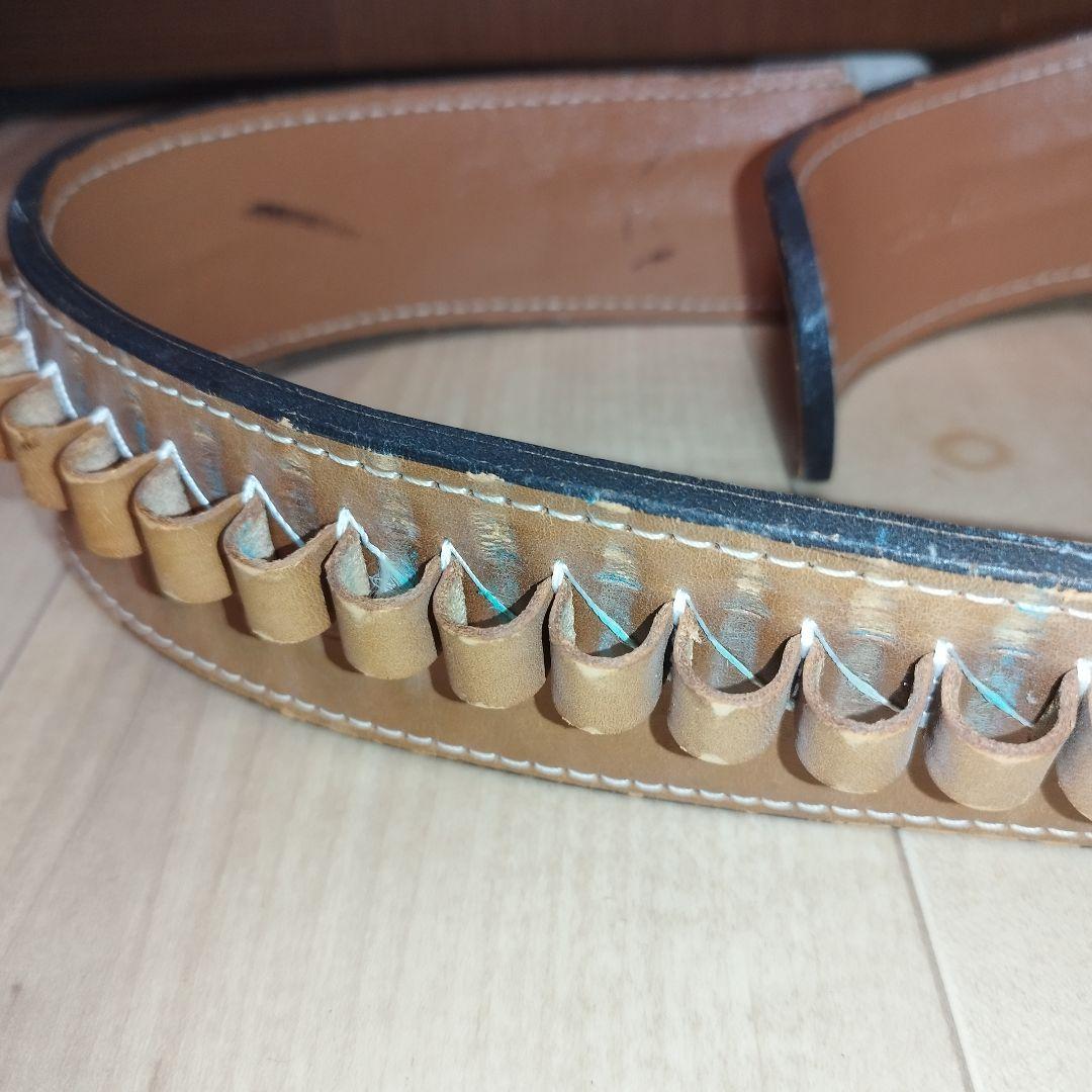 東京CMC ウエスタン ガンベルト ホルスター 飾り弾18個 本革 レザー