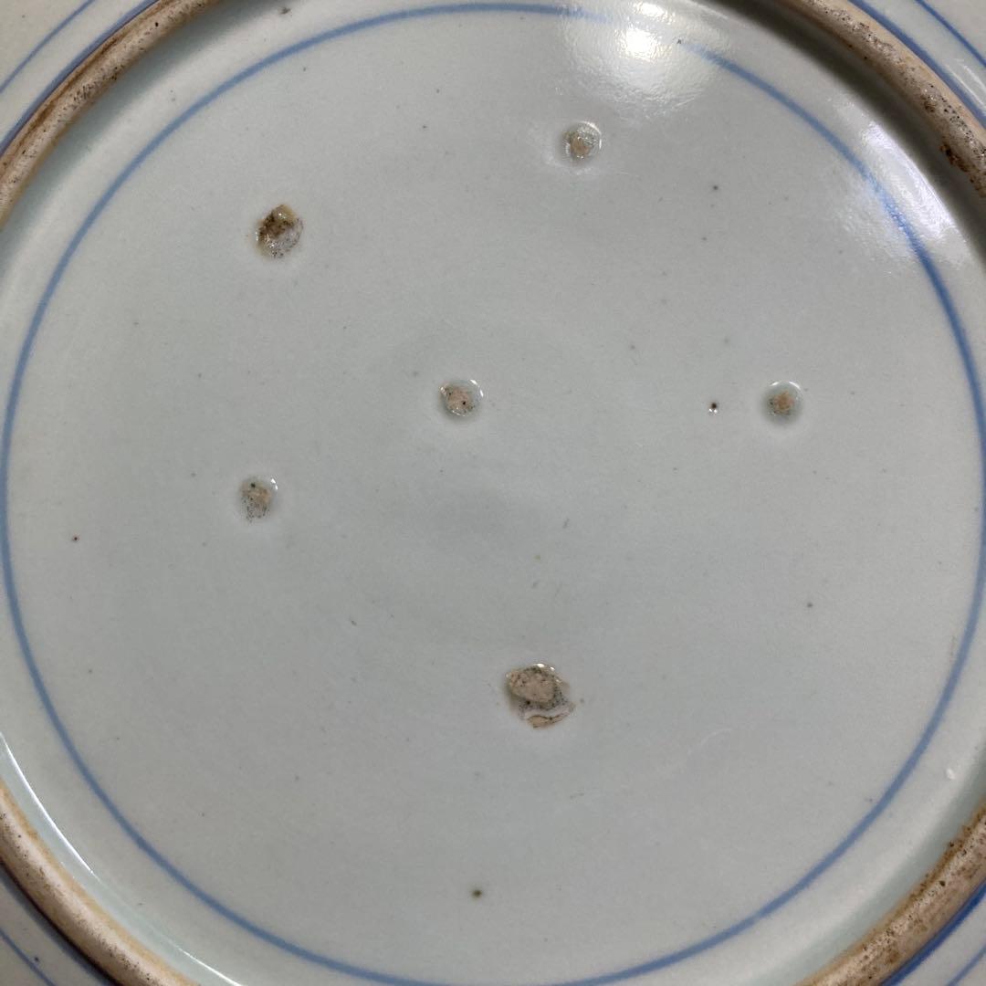 古陶磁　佐賀　古伊万里　白磁花唐草　約9寸皿　（美品）