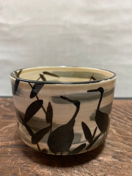 伝統的な花鳥デザインの九谷焼酒盃2個セット(3代三井為吉作) 伝統的な