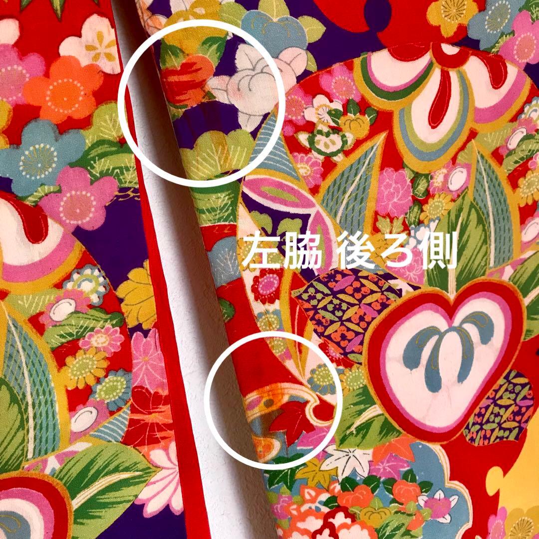 正絹 アンティーク着物 女の子 七五三 ◇雪輪 まり 橘 古典柄