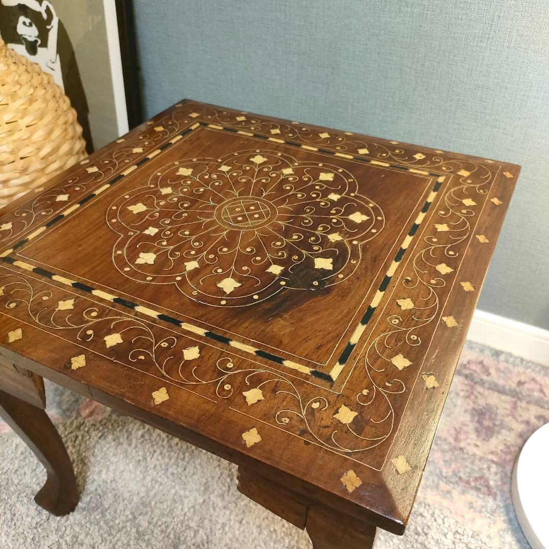 B様専用】アジアン家具 象嵌細工 サイドテーブル アンティーク調 飾り台