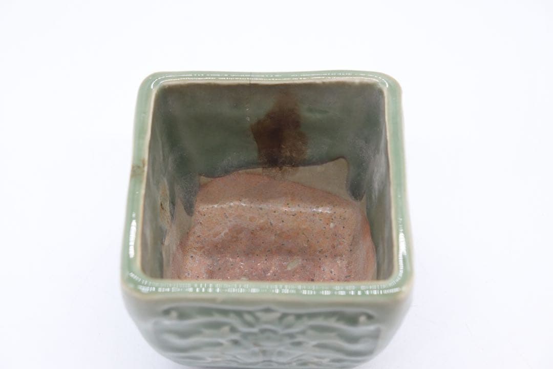 青磁 角香炉 龍泉青磁 送料込み0425