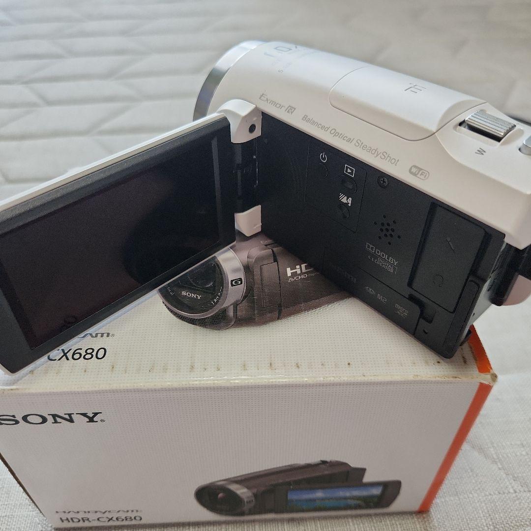 21年SONY ビデオカメラ Handycam HDR-CX680 ホワイト