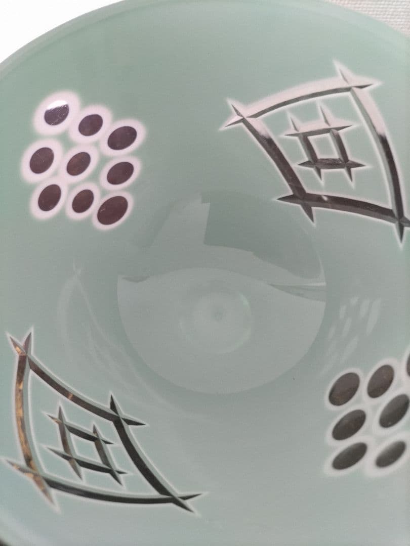 期間限定 お値引き中 氷コップ 大正ロマン 乳白緑被せ切子