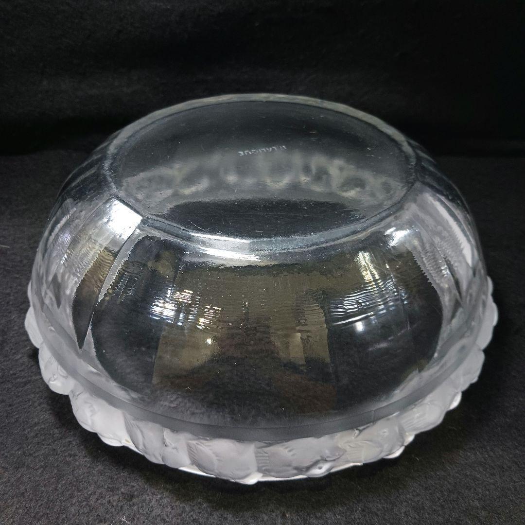Y2946 ルネ・ラリック メゾンジュ 小鳥 ガラス鉢 直径23㎝ T