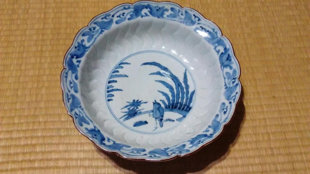 古伊万里 鳥絵 大平・大鉢 無傷・時代箱入 古伊万里 鳥絵 大平・