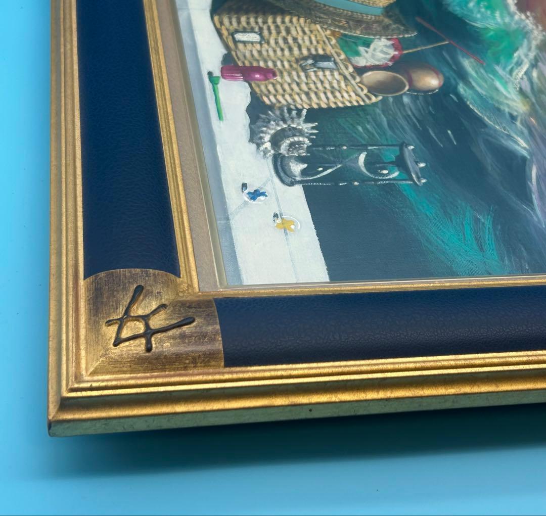 安*雄様 八代亜紀 『海への想い（静）』 油彩画 直筆サイン入り