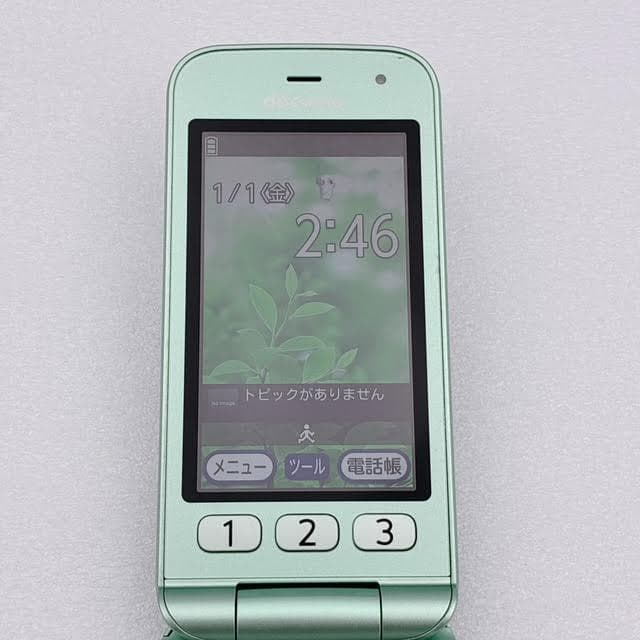 美品】docomo F-02J らくらくホン SIMフリー ミントグリーン - メルカリ
