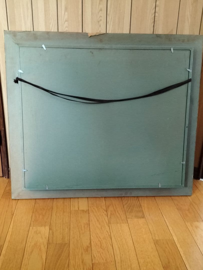 林昭子 油彩画 花瓶の花 金色フレーム