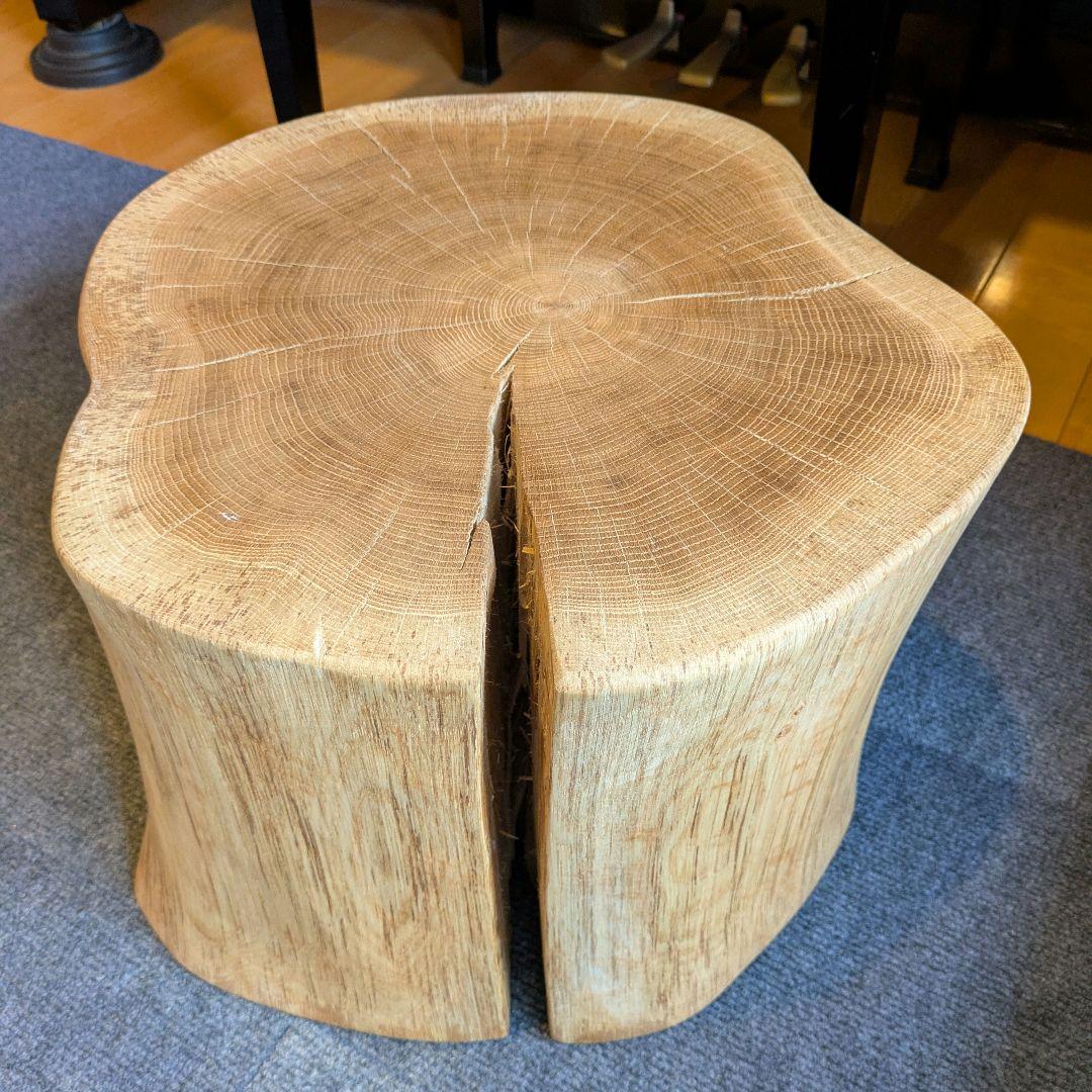 ミズナラ 水楢 天然木 切り株 丸太 輪切り 高さ約28㎝ 切り株 丸太