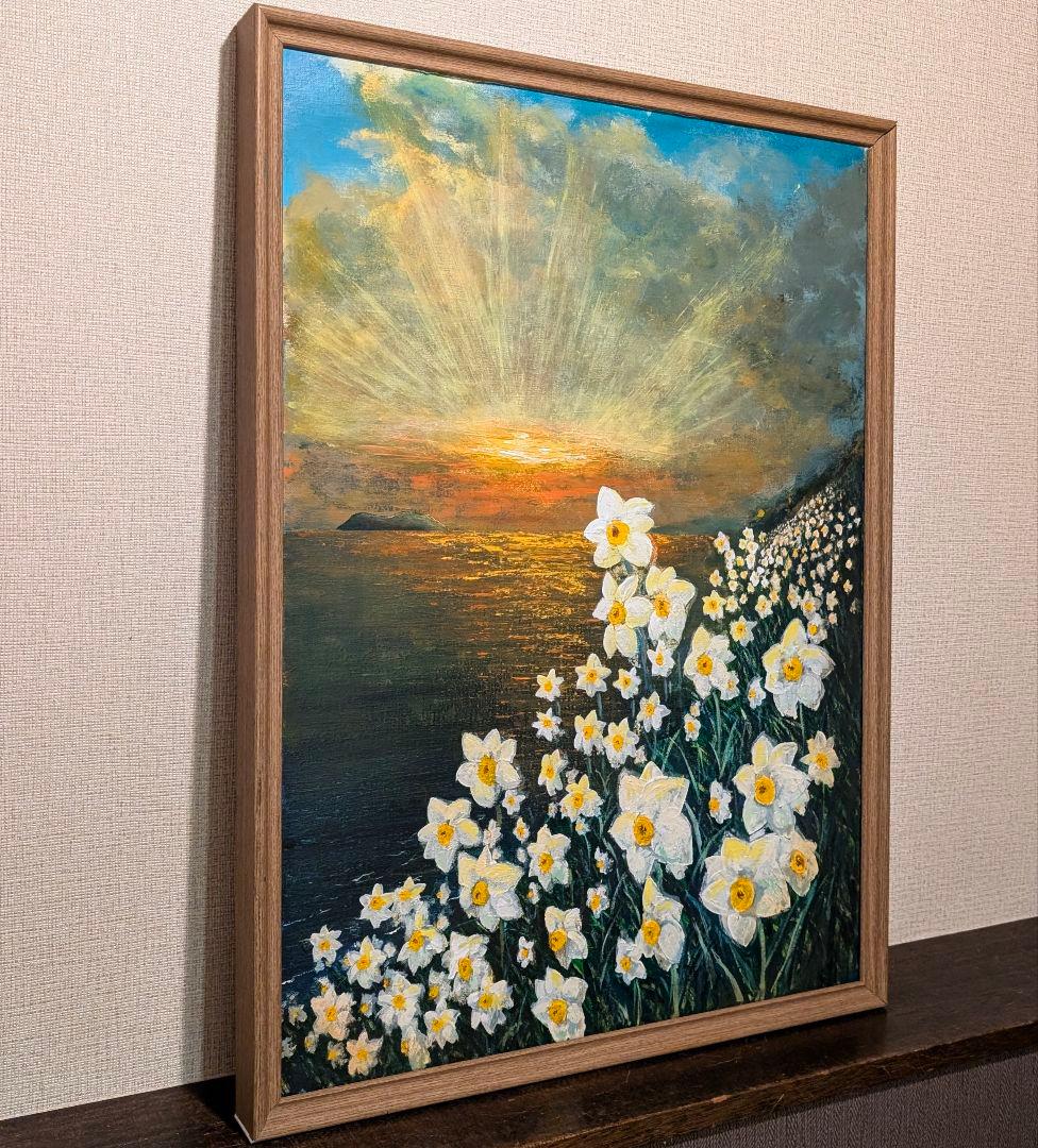 NY公募展入選作品「はじまりの島、水仙の島、淡路島」　アクリル画 大型P20号