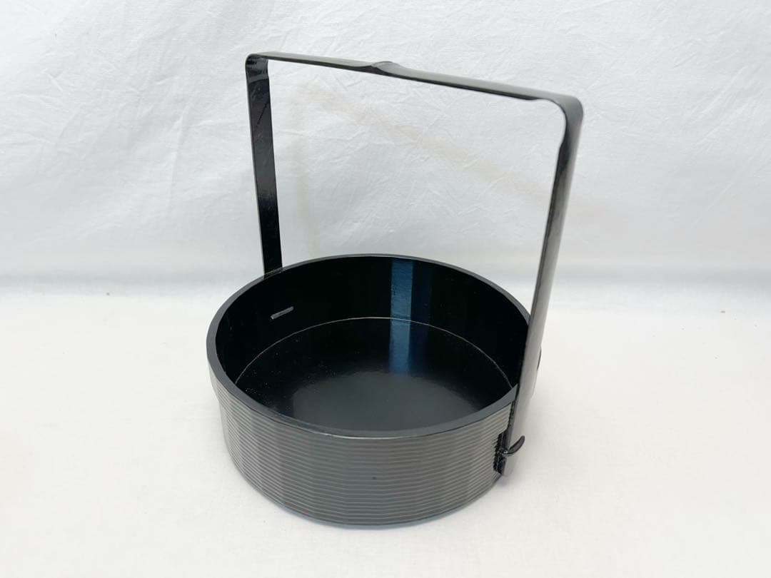 ほぼ未使用 茶道具 丸手付莨盆一閑塗 宗旦好写 曽根幸