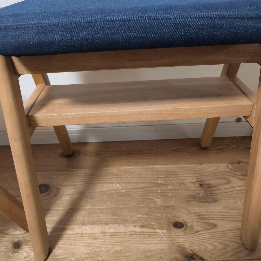 残反をつかったスタッキングスツール デニムネイビー2個セット　無印良品