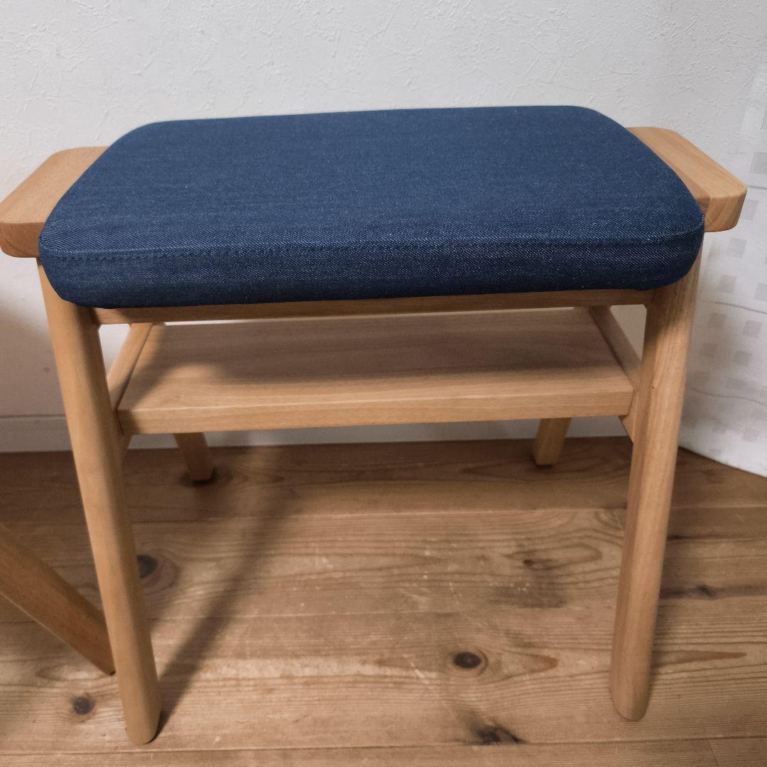残反をつかったスタッキングスツール デニムネイビー2個セット　無印良品