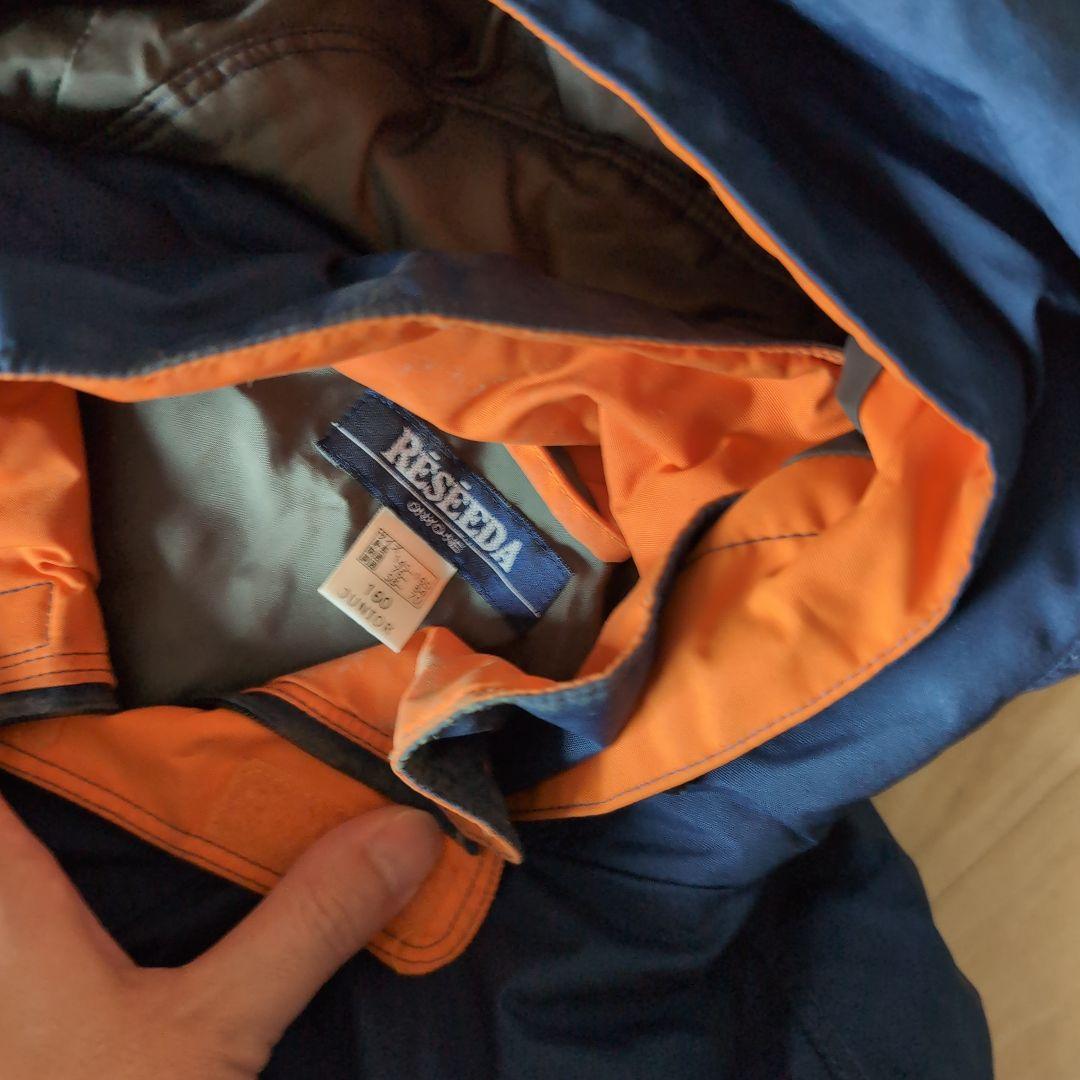 フード付きスキースノボウェアセット,サイズ160, ネイビー/グレー