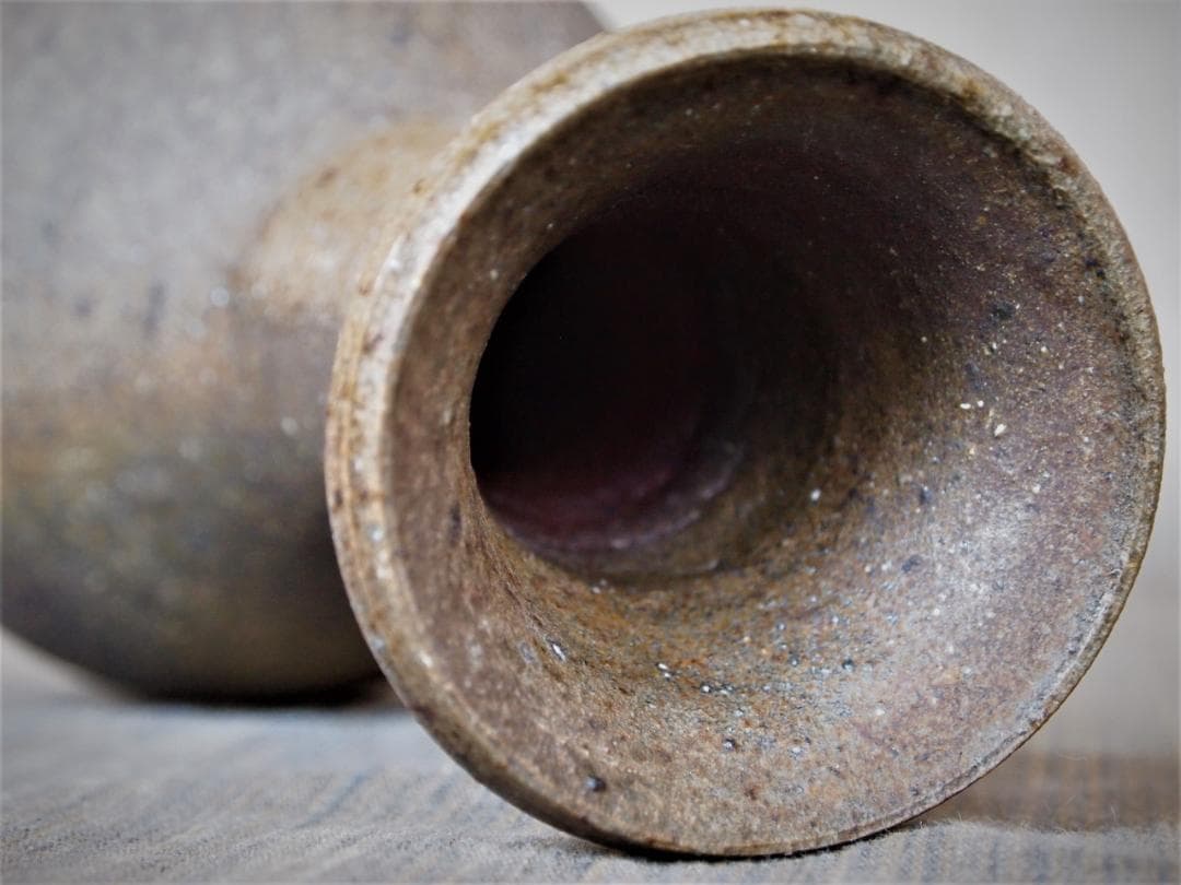 希少作☆中里隆【師：小山富士夫＆中里太郎右衛門】☆種子島花入☆共箱