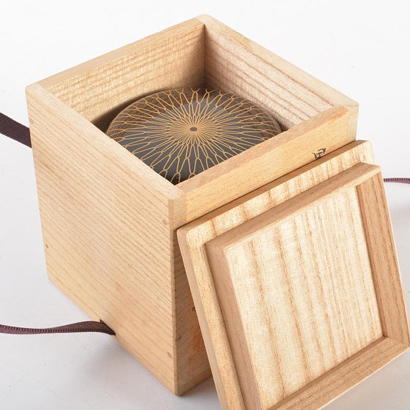 茶道具　山中塗　熊谷秀穂作　黒金網目蒔絵　中棗　共箱　V　R6783