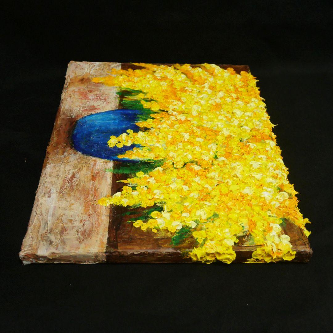 油絵 油彩 油彩画 絵 絵画 【ミモザ】F4号 - メルカリ
