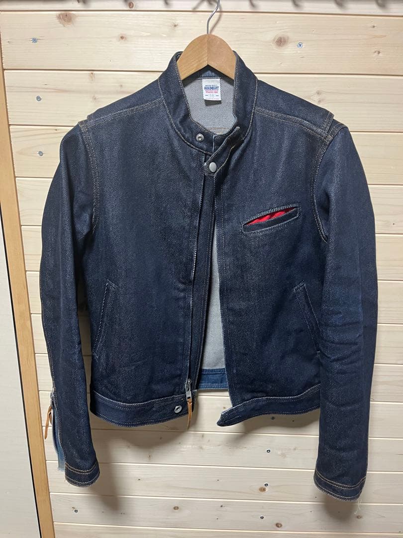 アイアンハート IRON HEART ライダースジャケット インディゴ 38