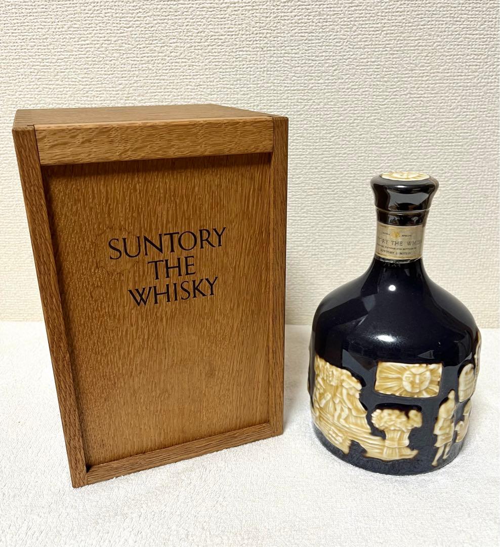 未開栓 SUNTORY サントリーザウイスキー木箱付き 有田焼ボトル