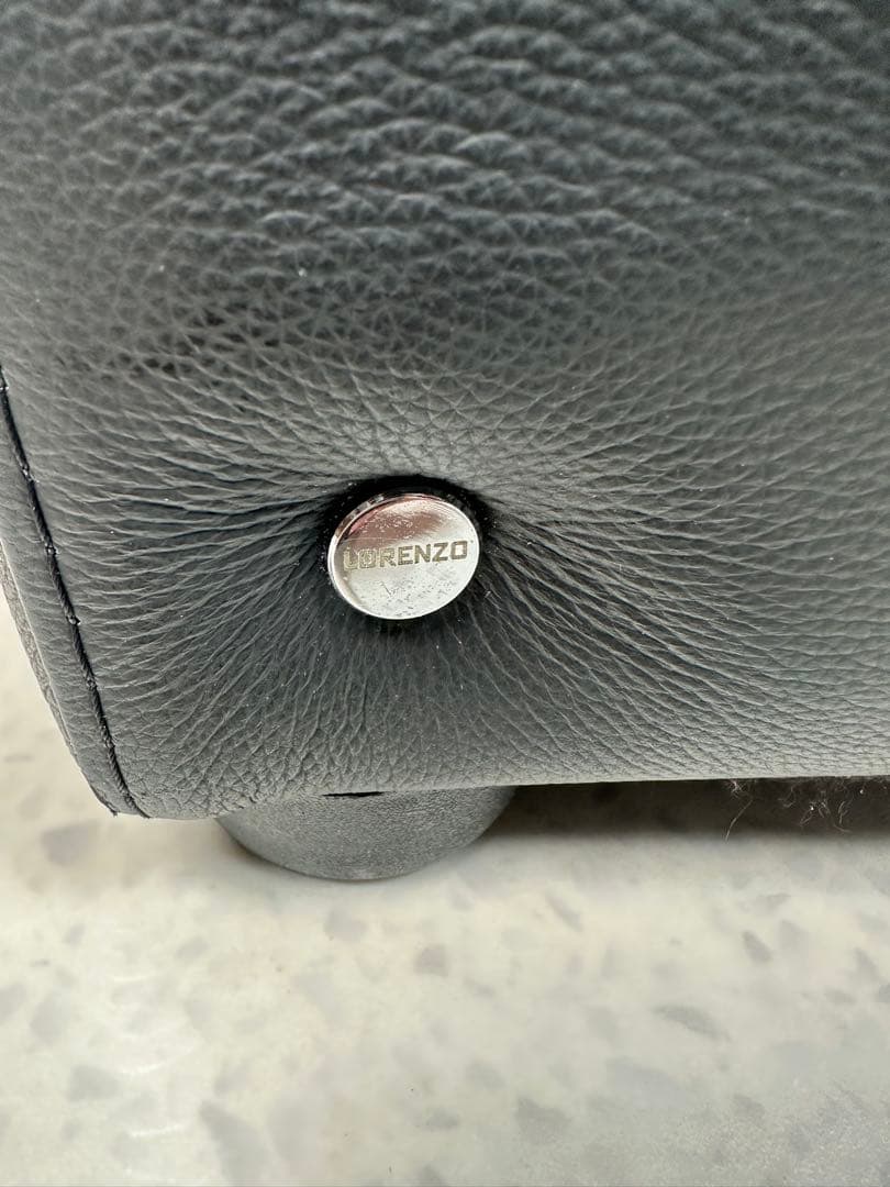 ロレンツォ イタリア スツール オットマン 本革 家具 ブラック ※i4※