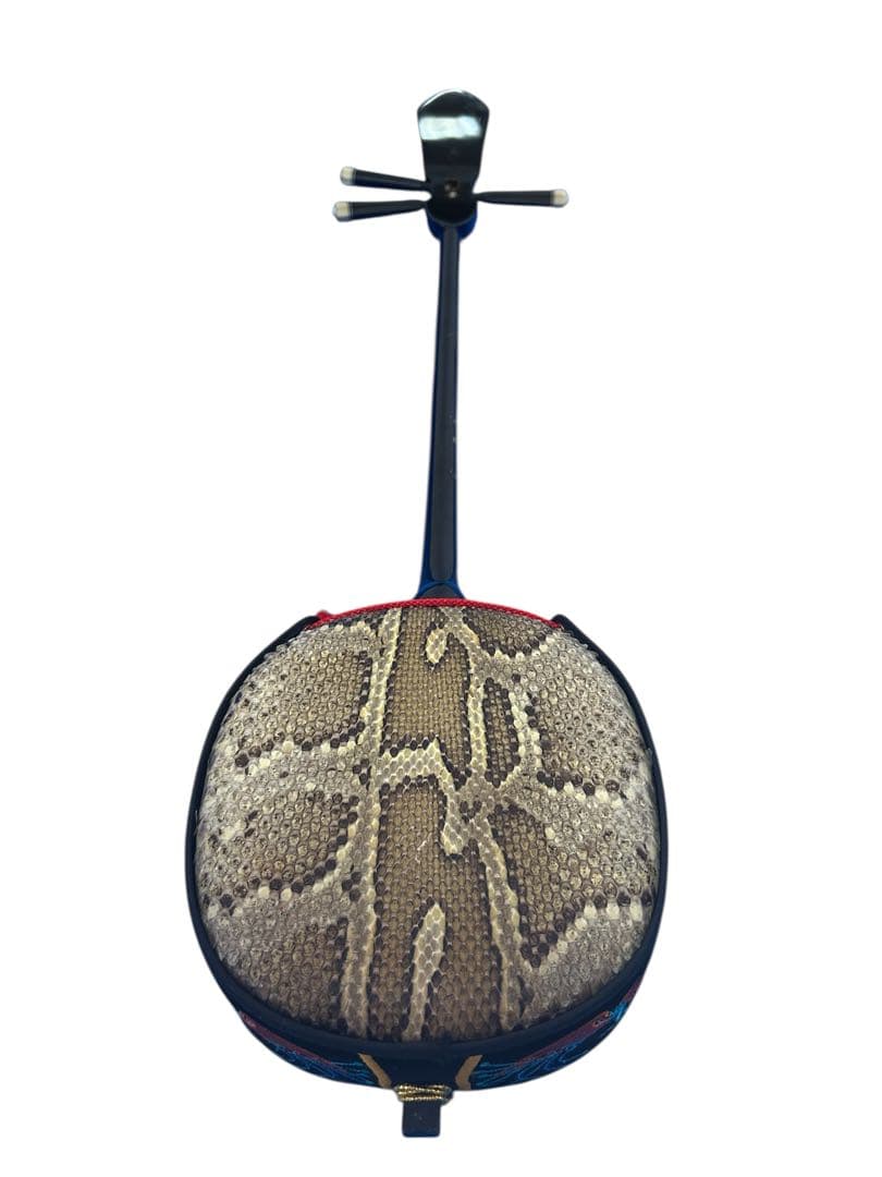 琉球　 沖縄三線 蛇皮 民族楽器　沖縄伝統楽器　バチ・ソフトケース付き