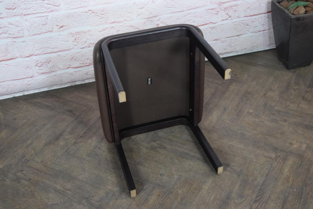 天童木工/Tendo スツール T-5480WB-NT ブラウン ビニールレザー