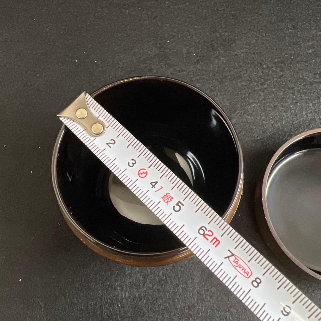 輪島塗 山下春甫造 梨地四君子蒔絵中棗 共箱 高さ約7