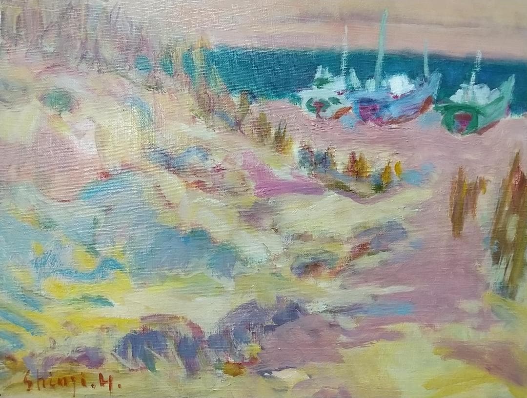 絵画「湘南の午後」P8 油絵