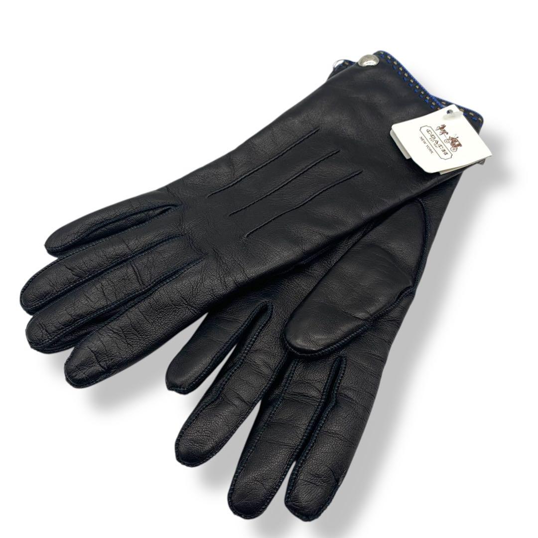 未使用級 COACH レザー手袋ブラック タグ付き - メルカリ