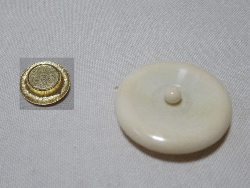 織部　肩衝茶入　松本鉄山作　共箱