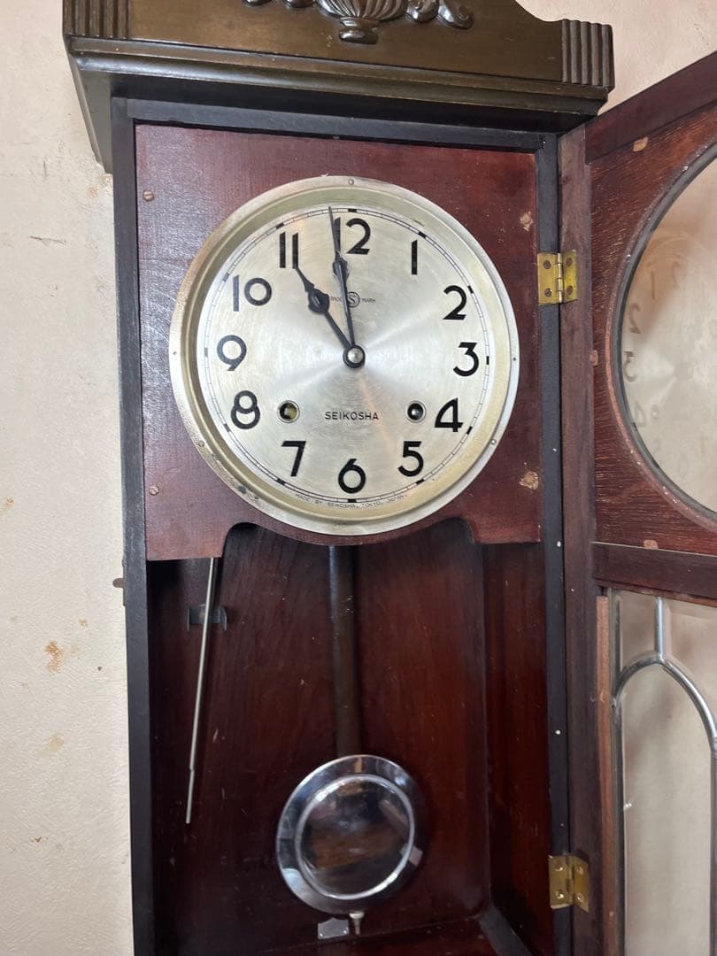 精工舎　アールデコ　柱時計　古時計　振り子　ゼンマイ　ボンボン　レトロ　雑貨