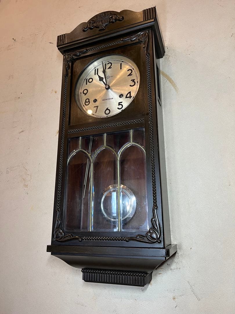 精工舎　アールデコ　柱時計　古時計　振り子　ゼンマイ　ボンボン　レトロ　雑貨