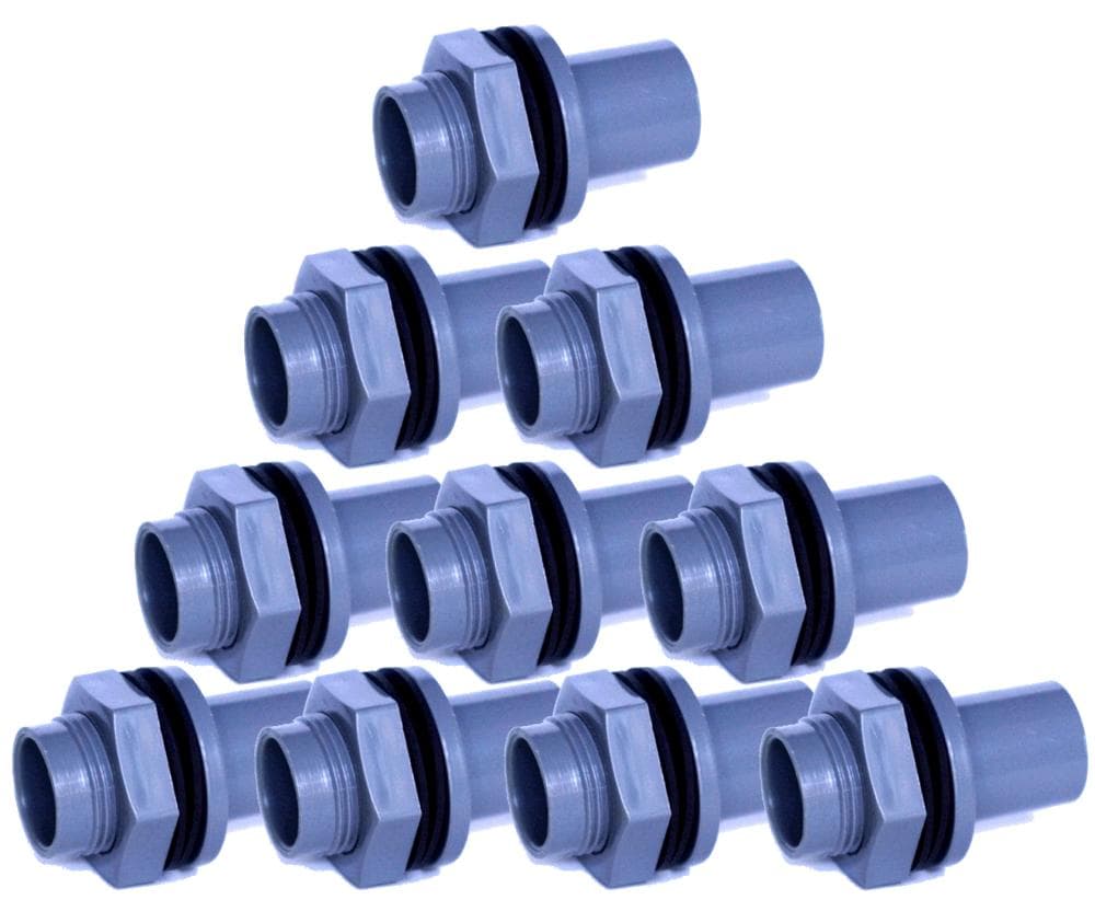 バルブソケット20A パッキン2個付 10個セット 水槽 配管 塩ビ管