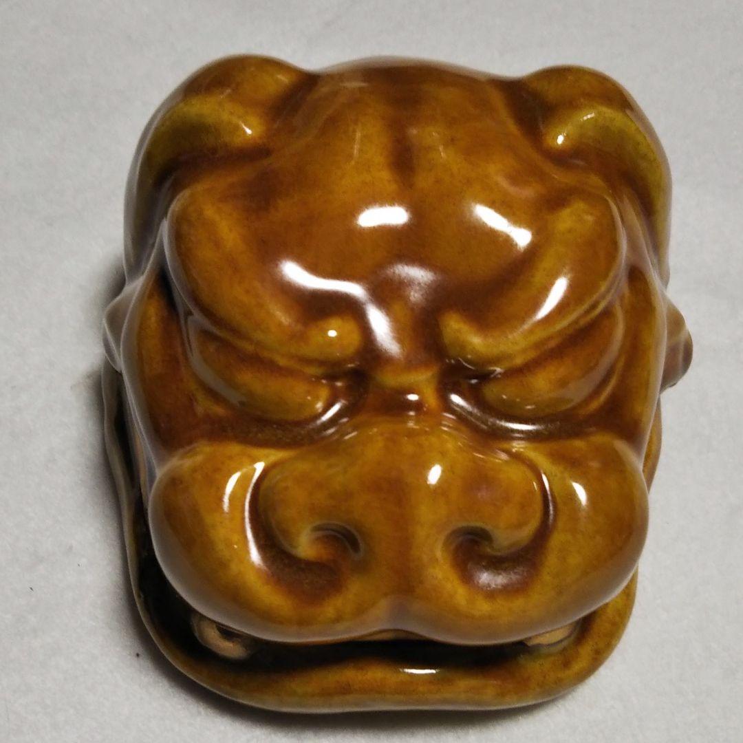 S725香合『獅子頭』『九谷焼』『朝倉文夫作』共箱茶道具