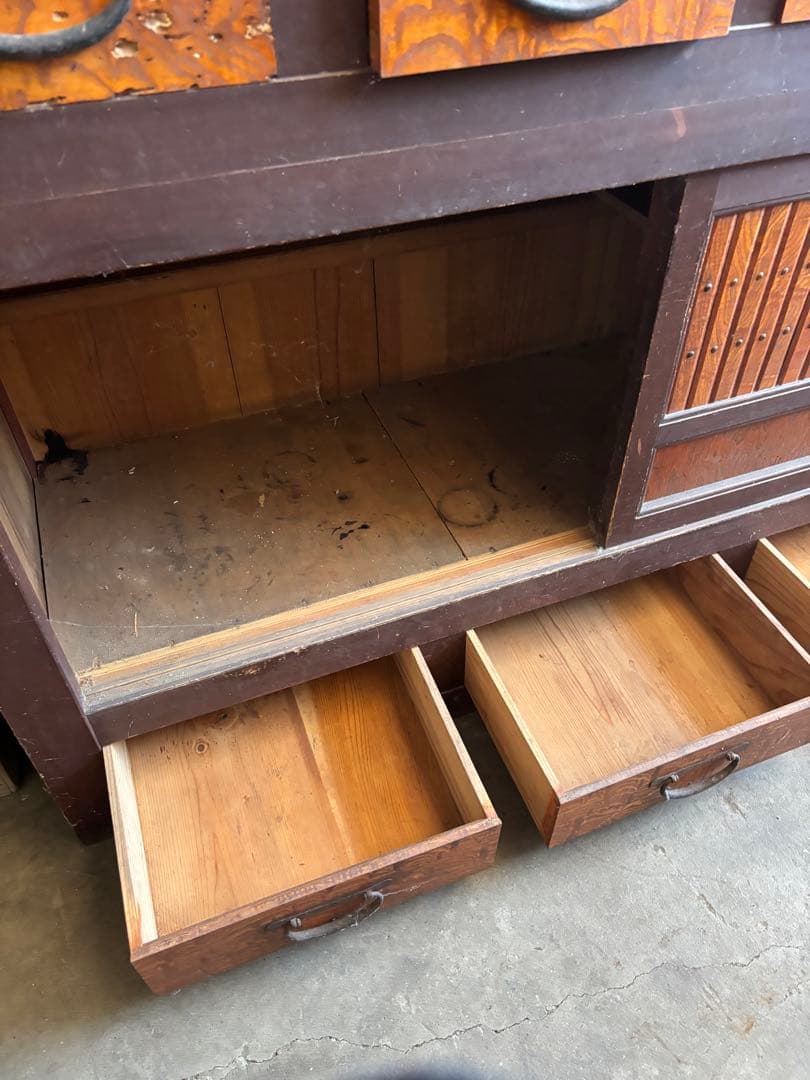 岐阜県揖斐郡池田町まで 水屋箪笥 176×174㎝ アンティーク 時代