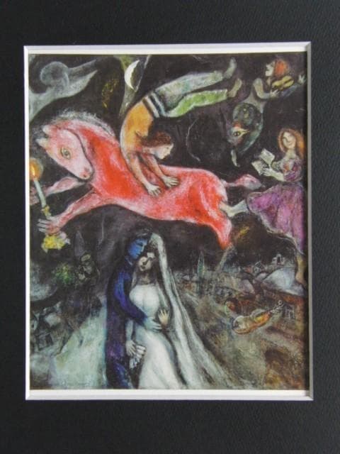 マルク シャガール、【赤い馬】、希少な画集より、状態良好、新品マット・額装付